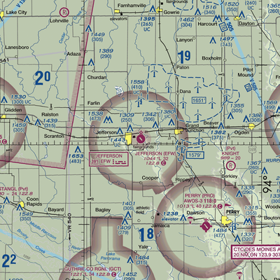 Jefferson Municipal Airport (EFW) VFR Sectional  Gaming Mouse Pad