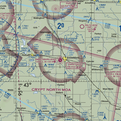 Emmetsburg Municipal Airport (EGQ) VFR Sectional  Gaming Mouse Pad