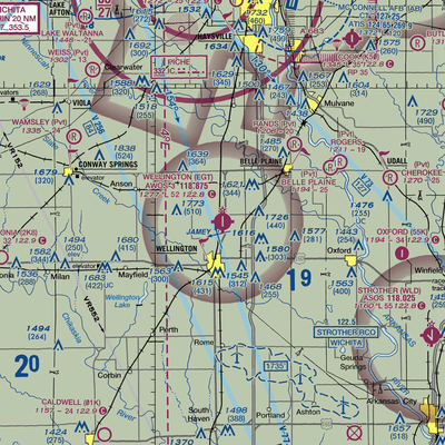 Wellington Municipal Airport (EGT) VFR Sectional  Gaming Mouse Pad