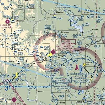 Elk City Regional Business Airport (ELK) VFR Sectional  Gaming Mouse Pad