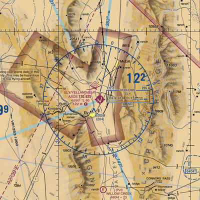 Ely Airport Yelland Field (ELY) VFR Sectional  Gaming Mouse Pad