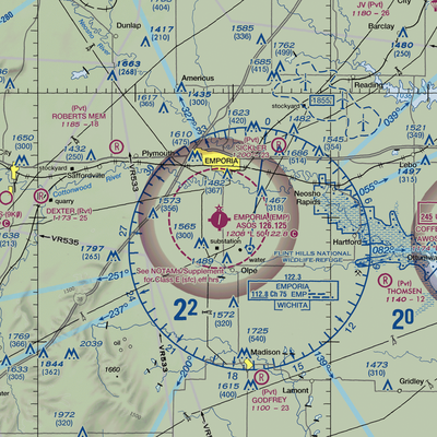 Emporia Municipal Airport (EMP) VFR Sectional  Gaming Mouse Pad