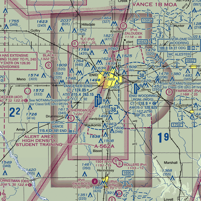 Vance Air Force Base (END) VFR Sectional  Gaming Mouse Pad