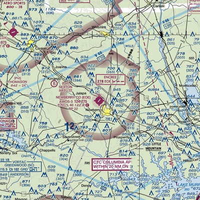 Newberry County Airport (EOE) VFR Sectional  Gaming Mouse Pad