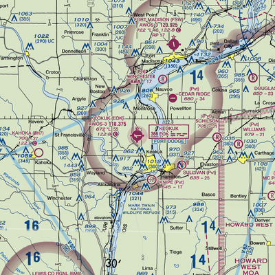 Keokuk Municipal Airport (EOK) VFR Sectional  Gaming Mouse Pad