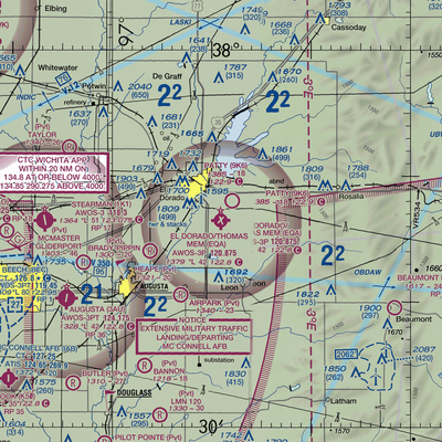 Captain Jack Thomas El Dorado Airport (EQA) VFR Sectional  Gaming Mouse Pad