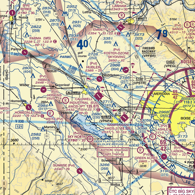 Caldwell Industrial Airport (EUL) VFR Sectional  Gaming Mouse Pad