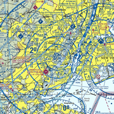 Newark Liberty International Airport (EWR) VFR Sectional  Gaming Mouse Pad