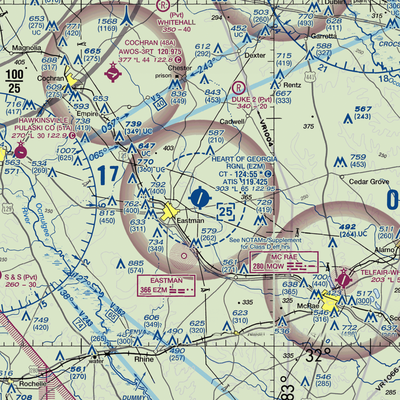 Heart of Georgia Regional Airport (EZM) VFR Sectional  Gaming Mouse Pad