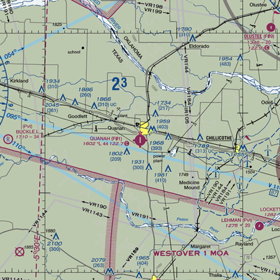 Quanah Municipal Airport (F01) VFR Sectional  Gaming Mouse Pad