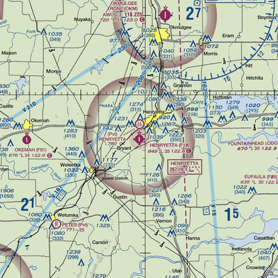 Henryetta Municipal Airport (F10) VFR Sectional  Gaming Mouse Pad