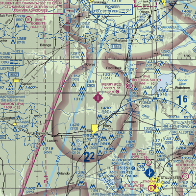 Perry Municipal Airport (F22) VFR Sectional  Gaming Mouse Pad