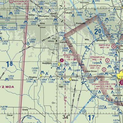 Healdton Municipal Airport (F32) VFR Sectional  Gaming Mouse Pad