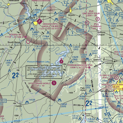 Possum Kingdom Airport (F35) VFR Sectional  Gaming Mouse Pad