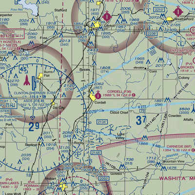 Cordell Municipal Airport (F36) VFR Sectional  Gaming Mouse Pad