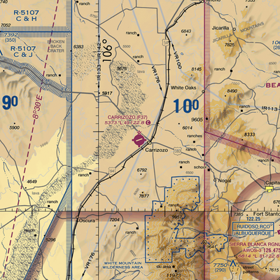 Carrizozo Municipal Airport (F37) VFR Sectional  Gaming Mouse Pad