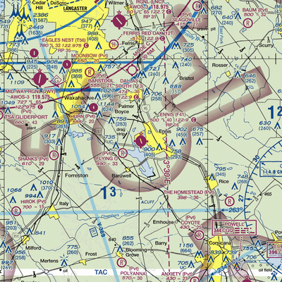 Ennis Municipal Airport (F41) VFR Sectional  Gaming Mouse Pad