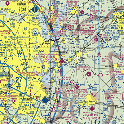 Rockwall Municipal Airport (F46) VFR Sectional  Gaming Mouse Pad