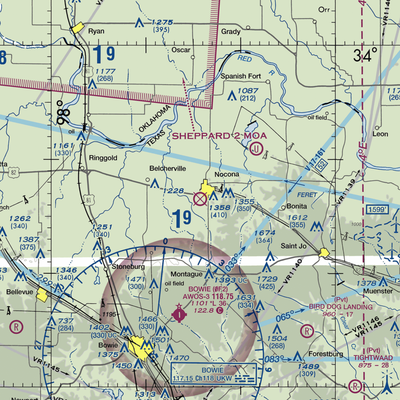 Nocona Airport (F48) VFR Sectional  Gaming Mouse Pad