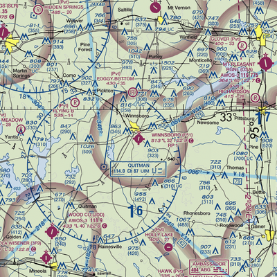 Winnsboro Municipal Airport (F51) VFR Sectional  Gaming Mouse Pad