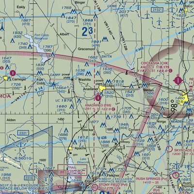 Anadarko Municipal Airport (F68) VFR Sectional  Gaming Mouse Pad