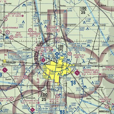 Hector International Airport (FAR) VFR Sectional  Gaming Mouse Pad