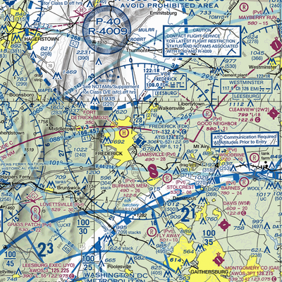 Frederick Municipal Airport (FDK) VFR Sectional  Gaming Mouse Pad