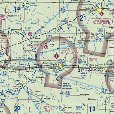 Fairfield Municipal Airport (FFL) VFR Sectional  Gaming Mouse Pad