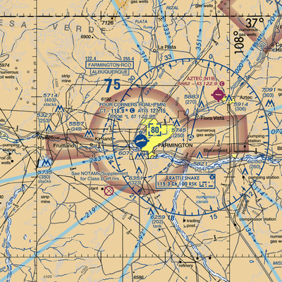 Four Corners Regional Airport (FMN) VFR Sectional  Gaming Mouse Pad