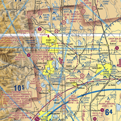 Northern Colorado Regional Airport (FNL) VFR Sectional  Gaming Mouse Pad