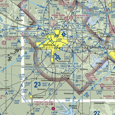 Topeka Regional Airport - Forbes Field (FOE) VFR Sectional  Gaming Mouse Pad