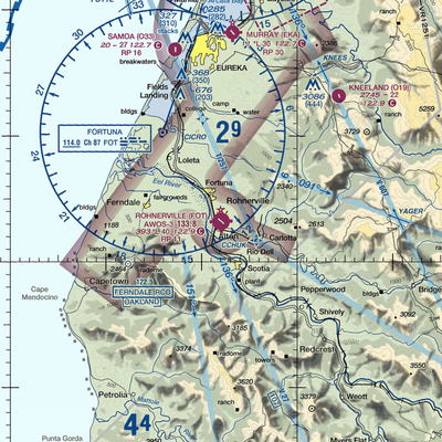 Rohnerville Airport (FOT) VFR Sectional  Gaming Mouse Pad