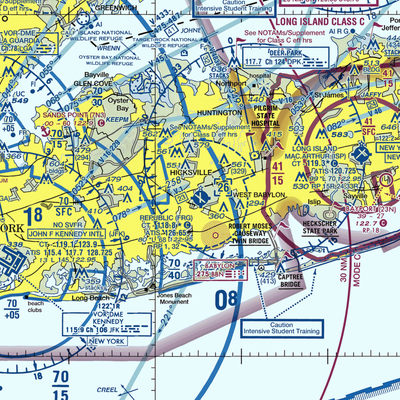 Republic Airport (FRG) VFR Sectional  Gaming Mouse Pad