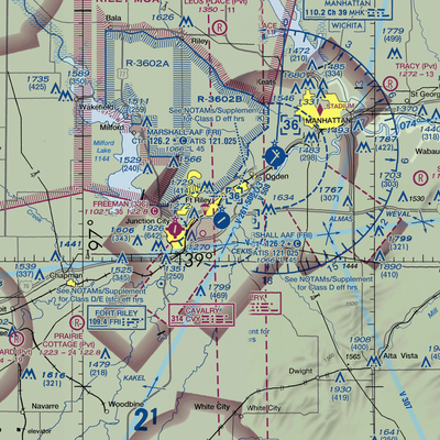 Marshall Army Air Field (FRI) VFR Sectional  Gaming Mouse Pad