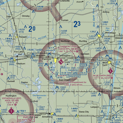 Fairmont Municipal Airport (FRM) VFR Sectional  Gaming Mouse Pad