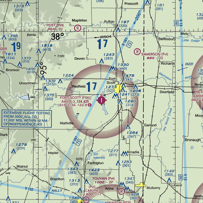 Fort Scott Municipal Airport (FSK) VFR Sectional  Gaming Mouse Pad