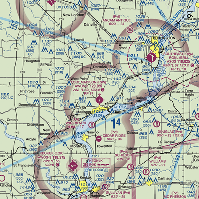 Fort Madison Municipal Airport (FSW) VFR Sectional  Gaming Mouse Pad