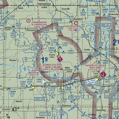 Forest City Municipal Airport (FXY) VFR Sectional  Gaming Mouse Pad