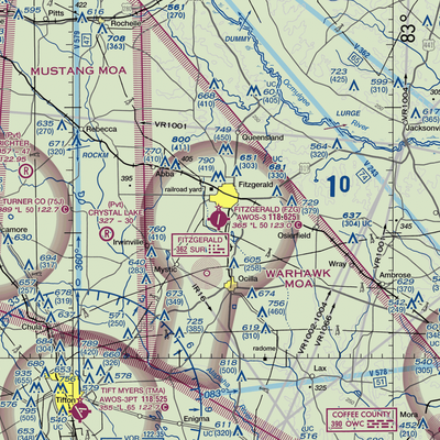 Fitzgerald Municipal Airport (FZG) VFR Sectional  Gaming Mouse Pad