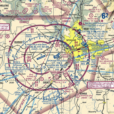 Spokane International Airport (GEG) VFR Sectional  Gaming Mouse Pad