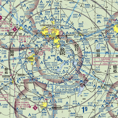 East Texas Regional Airport (GGG) VFR Sectional  Gaming Mouse Pad