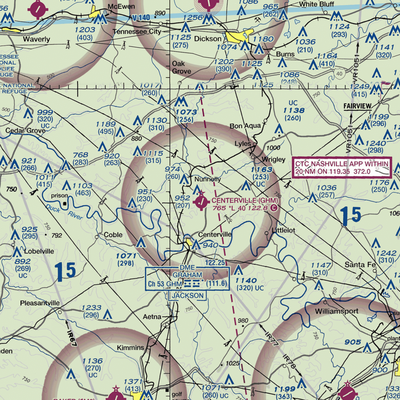 Centerville Municipal Airport (GHM) VFR Sectional  Gaming Mouse Pad