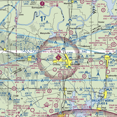 Gainesville Municipal Airport (GLE) VFR Sectional  Gaming Mouse Pad