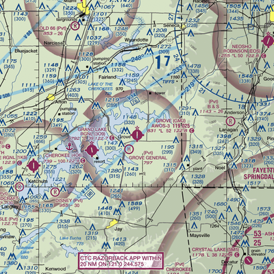 Grove Municipal Airport (GMJ) VFR Sectional  Gaming Mouse Pad