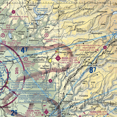 Nevada County Airport (GOO) VFR Sectional  Gaming Mouse Pad