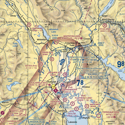 Glacier Park International Airport (GPI) VFR Sectional  Gaming Mouse Pad