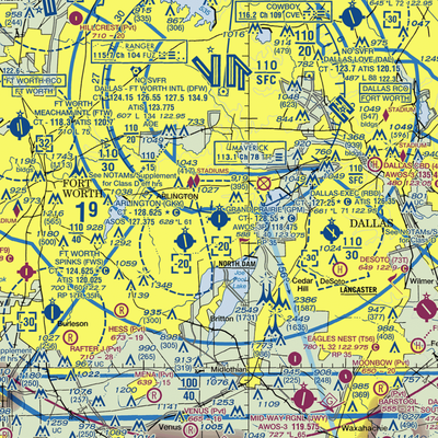 Grand Prairie Municipal Airport (GPM) VFR Sectional  Gaming Mouse Pad