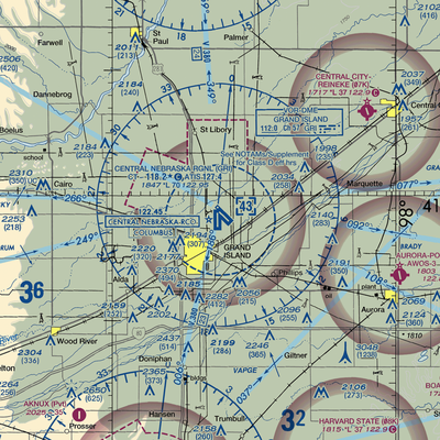 Central Nebraska Regional Airport (GRI) VFR Sectional  Gaming Mouse Pad