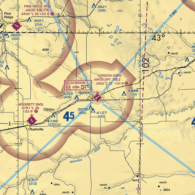 Gordon Municipal Airport (GRN) VFR Sectional  Gaming Mouse Pad