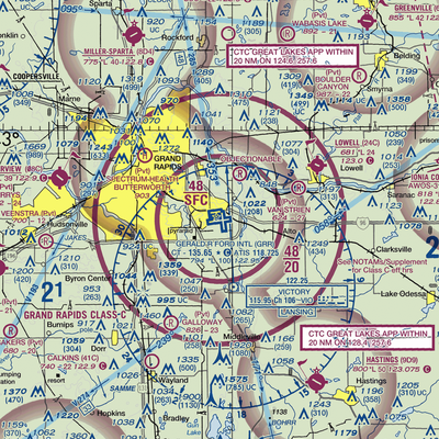 Gerald R. Ford International Airport (GRR) VFR Sectional  Gaming Mouse Pad